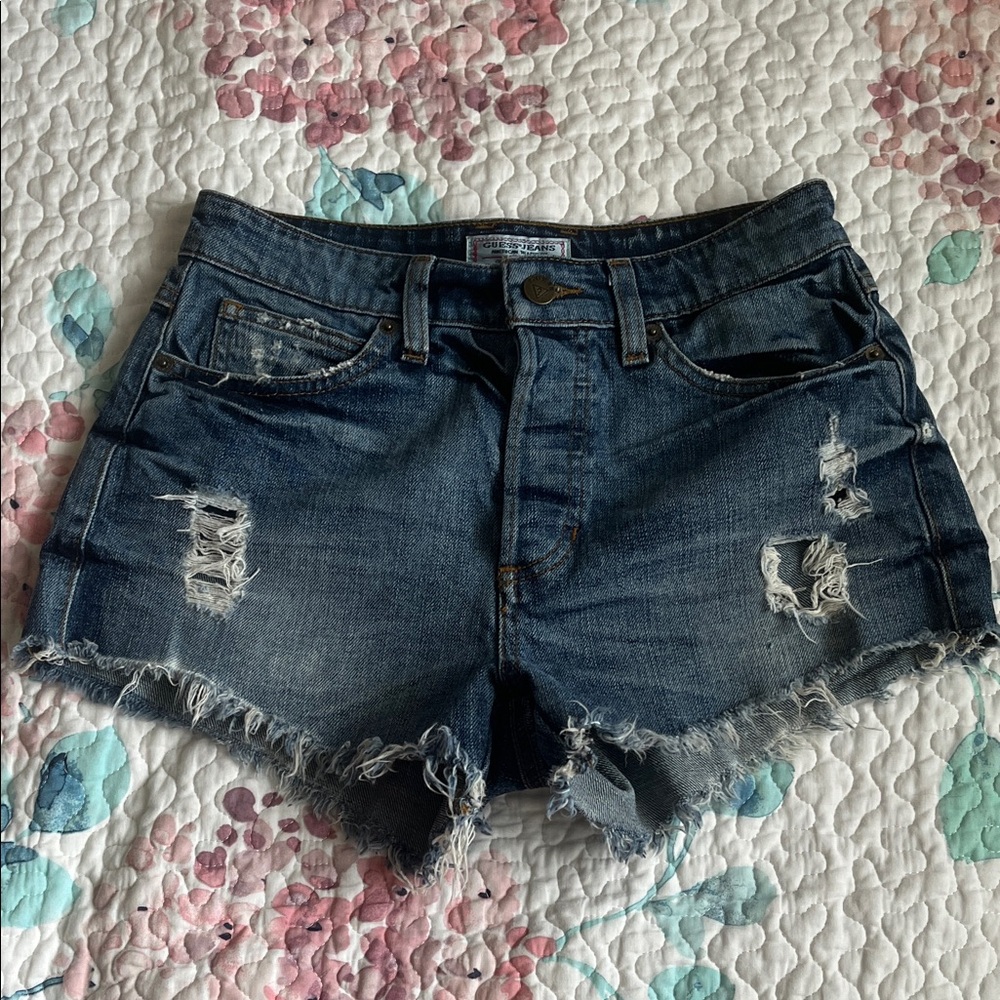 Guess Distressed Jean Shorts